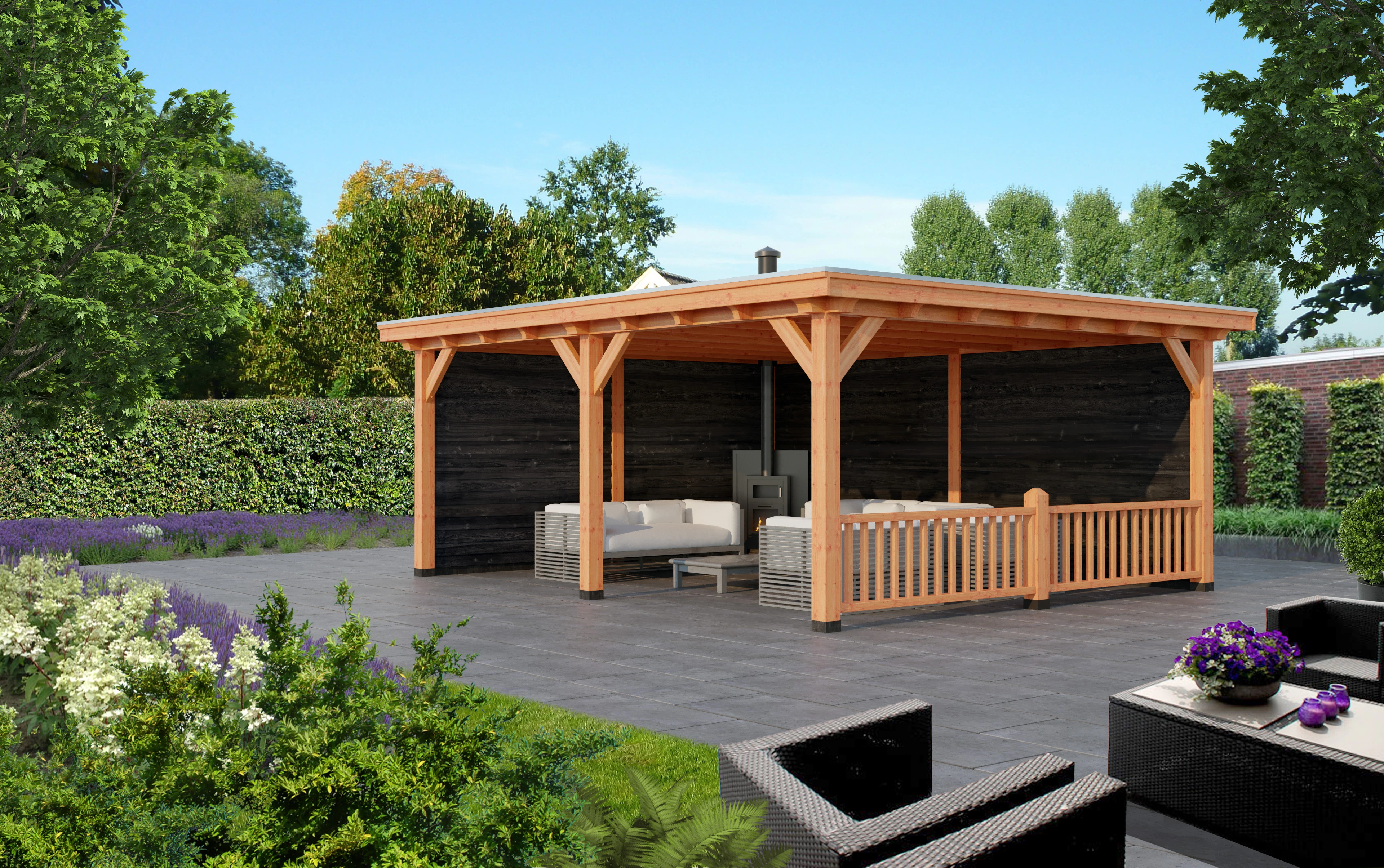 Trendhout Douglas Overkapping Toscane 650 x 545 cm - Afbeelding 4